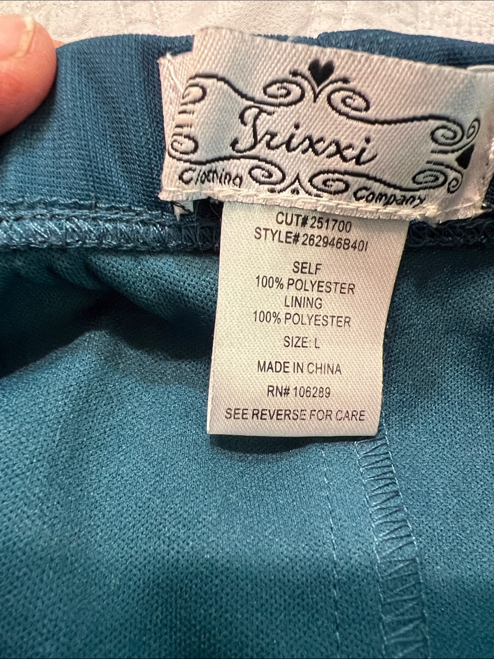 Trixxi Teal & Aqua Strapless Chiffon Cocktail Dress with Rhinestone Band - Picture 7 of 8